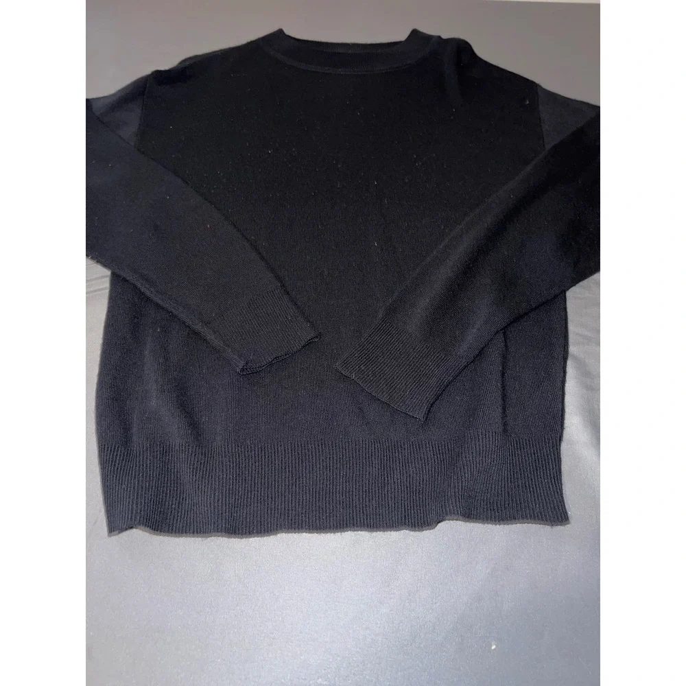 Sag Harbor Womens Large Black Long Sleeve Crew Neck Knit Sweater